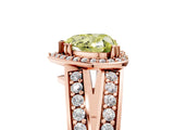 Rose gold Fancy Yellow Heart Cut Diamond Halo Ring with Split Shank Pavé Band and Four-Prong Setting_5