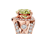 Rose gold Fancy Yellow Heart Cut Diamond Halo Ring with Split Shank and Bezel Accents and Four-Prong Setting_5