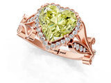 Rose gold Fancy Yellow Heart Cut Diamond Halo Ring with Vintage Split Shank and Four-Prong Setting_38