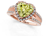 Rose gold Fancy Yellow Heart Cut Diamond Halo Split Shank Engagement Ring_40