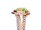 Rose gold Fancy Yellow Heart Cut Diamond Halo Split Shank Engagement Ring_44