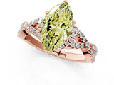 Rose gold Fancy Yellow Heart Cut Diamond  Halo Twist Band Solitaire Prong Setting Ring_25