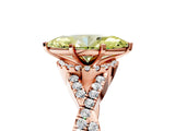 Rose gold Fancy Yellow Heart Cut Diamond  Halo Twist Band Solitaire Prong Setting Ring_29