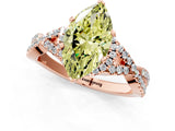 Rose gold Fancy Yellow Heart Cut Diamond  Halo Twist Band Solitaire Prong Setting Ring_43