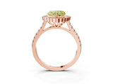 Rose gold Fancy Yellow Heart  Cut Diamond Milgrain Floral Halo Engagement Ring with Pavé Band_18