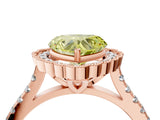 Rose gold Fancy Yellow Heart  Cut Diamond Milgrain Floral Halo Engagement Ring with Pavé Band_19