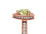 Rose gold Fancy Yellow Heart Cut Diamond Milgrain Halo Engagement Ring with Round Pavé Band and Prong Setting_29