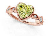 Rose gold Fancy Yellow Heart  Cut Diamond Milgrain Marquise Band with Prong Setting_4