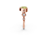 Rose gold Fancy Yellow Heart  Cut Diamond Milgrain Marquise Band with Prong Setting_5