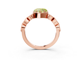 Rose gold Fancy Yellow Heart  Cut Diamond Milgrain Marquise Band with Prong Setting_6