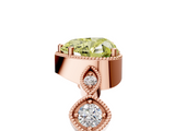 Rose gold Fancy Yellow Heart  Cut Diamond Milgrain Marquise Band with Prong Setting_8