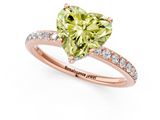 Rose gold Fancy Yellow Heart  Cut Diamond Pavé Band Ring with Four-Prong Setting_26