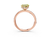 Rose gold Fancy Yellow Heart  Cut Diamond Pavé Band Ring with Four-Prong Setting_28