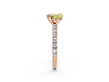 Rose gold Fancy Yellow Heart Cut Diamond Pavé Band Solitaire Ring with Prong Setting_64