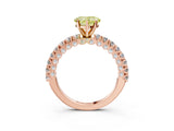 Rose gold Fancy Yellow Heart Cut Diamond Pavé Band Solitaire Ring with Prong Setting_65