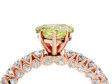 Rose gold Fancy Yellow Heart Cut Diamond Pavé Band Solitaire Ring with Prong Setting_66