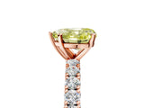 Rose gold Fancy Yellow Heart Cut Diamond Pavé Band Solitaire Ring with Prong Setting_67