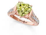Rose gold Fancy Yellow Heart  Cut Diamond Pavé Band Solitaire with Four-Prong Setting_16