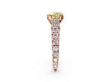 Rose gold Fancy Yellow Heart  Cut Diamond Pavé Band Solitaire with Four-Prong Setting_17