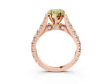 Rose gold Fancy Yellow Heart  Cut Diamond Pavé Band Solitaire with Four-Prong Setting_18
