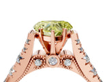 Rose gold Fancy Yellow Heart  Cut Diamond Pavé Band Solitaire with Four-Prong Setting_19