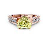 Rose gold Fancy Yellow Heart  Cut Diamond Pavé Band Solitaire with Four-Prong Setting_3