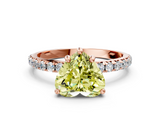 Rose gold Fancy Yellow Heart  Cut Diamond Pavé Band Solitaire with Four-Prong Setting_3