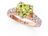 Rose gold Fancy Yellow Heart  Cut Diamond Pavé Band Solitaire with Four-Prong Setting_4