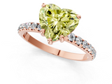 Rose gold Fancy Yellow Heart  Cut Diamond Pavé Band Solitaire with Four-Prong Setting_4