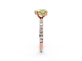 Rose gold Fancy Yellow Heart  Cut Diamond Pavé Band Solitaire with Four-Prong Setting_5