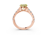 Rose gold Fancy Yellow Heart  Cut Diamond Pavé Band Solitaire with Four-Prong Setting_6
