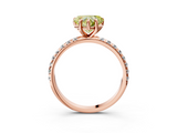 Rose gold Fancy Yellow Heart  Cut Diamond Pavé Band Solitaire with Four-Prong Setting_6