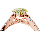 Rose gold Fancy Yellow Heart  Cut Diamond Pavé Band Solitaire with Four-Prong Setting_7