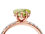 Rose gold Fancy Yellow Heart  Cut Diamond Pavé Band Solitaire with Four-Prong Setting_7