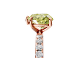 Rose gold Fancy Yellow Heart  Cut Diamond Pavé Band Solitaire with Four-Prong Setting_8