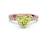 Rose gold Fancy Yellow Heart  Cut Diamond Pavé Band with Four-Prong Setting_34