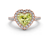 Rose gold Fancy Yellow Heart Cut Diamond Pavé Halo Ring with Four-Prong Setting_36