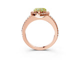 Rose gold Fancy Yellow Heart Cut Diamond Pavé Halo Ring with Four-Prong Setting_39