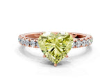 Rose gold Fancy Yellow Heart Cut Diamond Pavé Solitaire Engagement Ring with Four-Prong Setting_90