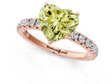 Rose gold Fancy Yellow Heart Cut Diamond Pavé Solitaire Engagement Ring with Four-Prong Setting_91