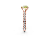 Rose gold Fancy Yellow Heart Cut Diamond Pavé Solitaire Ring with Round Band and Prong Setting_14