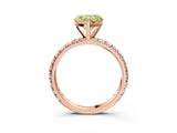 Rose gold Fancy Yellow Heart Cut Diamond Pavé Solitaire Ring with Round Band and Prong Setting_15