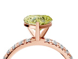 Rose gold Fancy Yellow Heart Cut Diamond Pavé Solitaire Ring with Round Band and Prong Setting_16