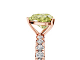 Rose gold Fancy Yellow Heart Cut Diamond Pavé Solitaire Ring with Round Band and Prong Setting_17