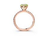 Rose gold Fancy Yellow Heart Cut Diamond Pavé Solitaire Ring with Round Band and Prong Setting_27