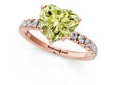 Rose gold Fancy Yellow Heart Cut Diamond Pave Band Solitaire Ring with Four-Prong Setting_52