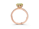 Rose gold Fancy Yellow Heart Cut Diamond Pave Band Solitaire Ring with Four-Prong Setting_54
