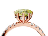 Rose gold Fancy Yellow Heart Cut Diamond Pave Band Solitaire Ring with Four-Prong Setting_55