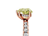 Rose gold Fancy Yellow Heart Cut Diamond Pave Band Solitaire Ring with Four-Prong Setting_56