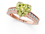 Rose gold Fancy Yellow Heart  Cut Diamond Pave Band with Four-Prong Setting_37